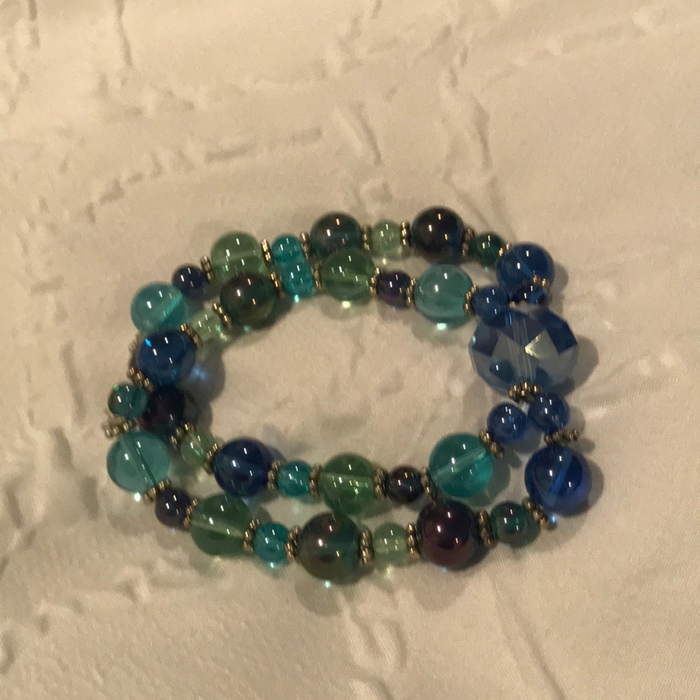 Double glass bead bracelet